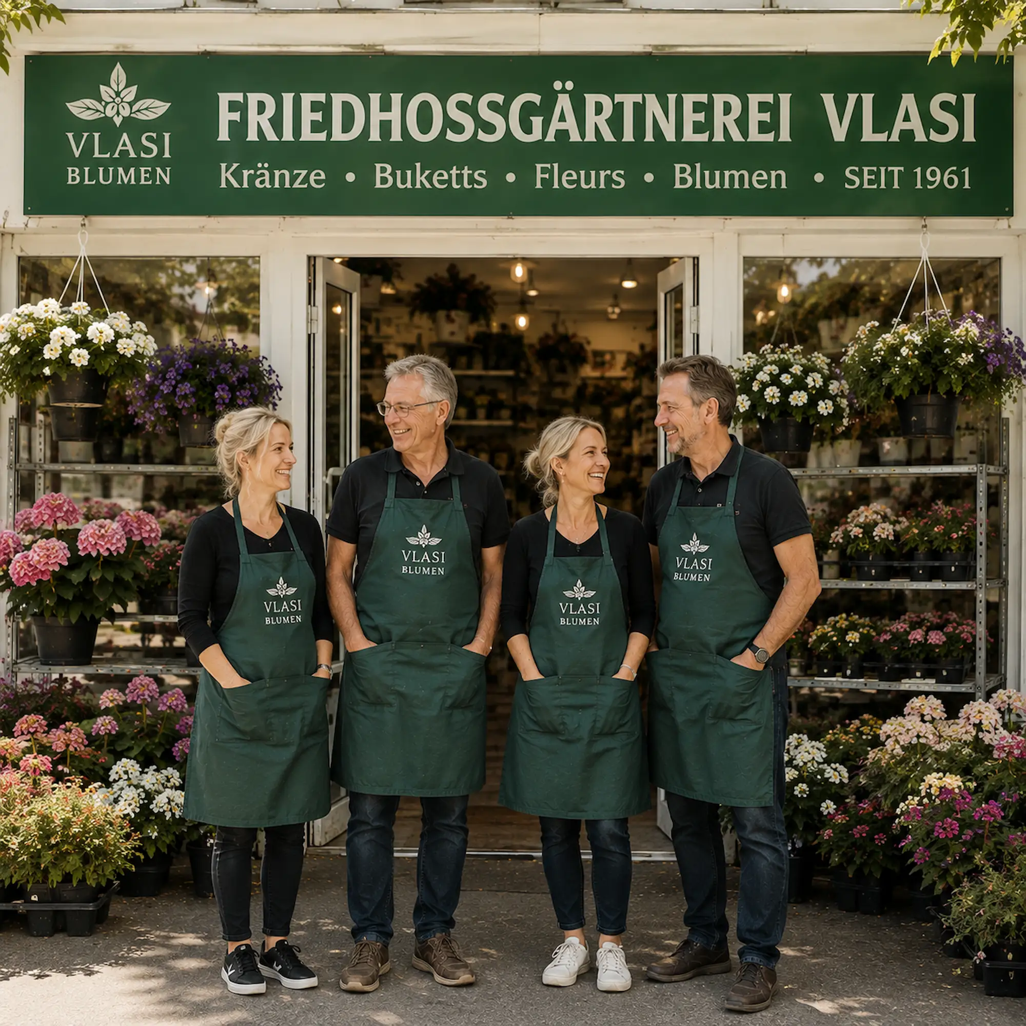Übergabe eines Blumenstraußes bei VLASI